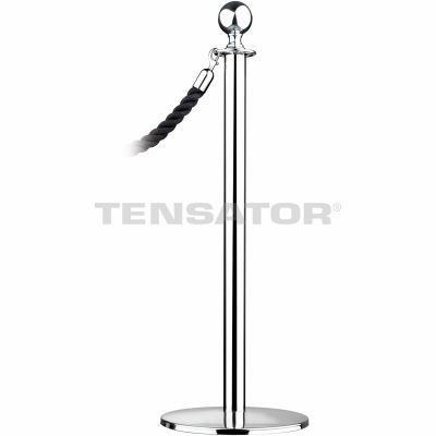 Tensator Post Rope Safety Crowd Control Queue Stanchion Universal Sphere, Polished Chrome