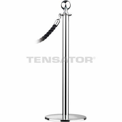 Tensator Post Rope Safety Crowd Control Queue Stanchion Universal Sphere, Satin Chrome