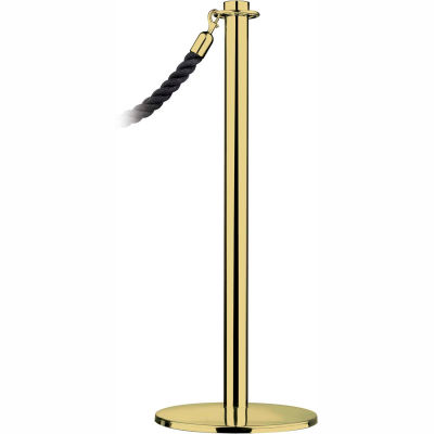 Tensator Post Rope Safety Crowd Control Queue Stanchion Universal Contemporary, Satin Brass