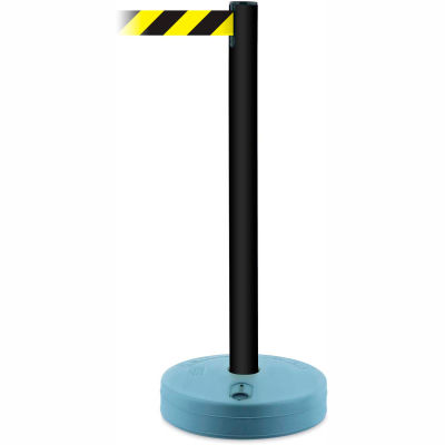 Tensabarrier Black Outdoor Post 7.5'L Black/Yellow Chevron Retractable Belt Barrier