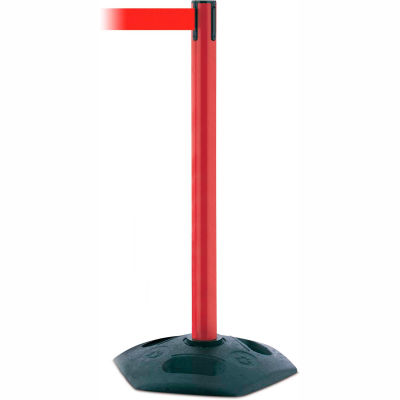 Tensabarrier Crowd Control, Queue Stanchion Retractable Barrier Plastic Post, Red W/ 7.5' Red Belt