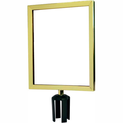 Tensabarrier Sign Frame Post Stanchion 11X14" Polished Brass