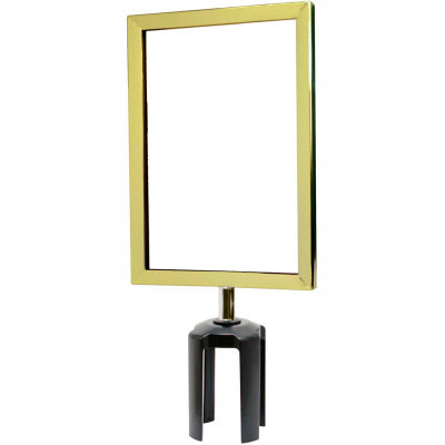 Tensabarrier Sign Frame Post Stanchion 7X11" Polished Brass