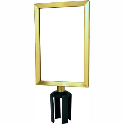 Tensabarrier Sign Frame Post Stanchion 7X11" Satin Brass