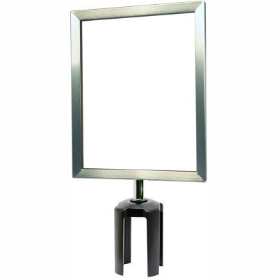 Tensabarrier Sign Frame Post Stanchion 8.5X11" Satin Chrome