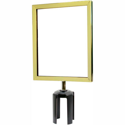 Tensabarrier Sign Frame Post Stanchion 8.5X11" Polished Brass