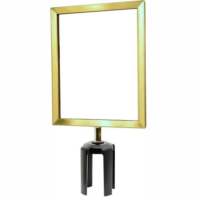 Tensabarrier Sign Frame Post Stanchion 8.5X11" Satin Brass