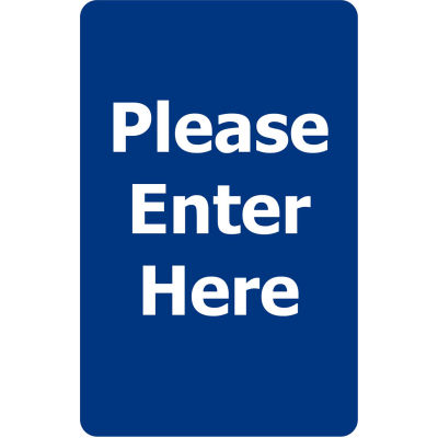Tensabarrier Acrylic Sign - Please Enter Here 7X11" Blue