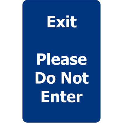 Tensabarrier Blue 7"x11" 1/4" Classic Acrylic Sign - Exit Please Do Not Enter