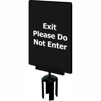 Tensabarrier 7"x11" 1/4" Thick Acrylic Sign, Black - "Exit Please Do Not Enter"