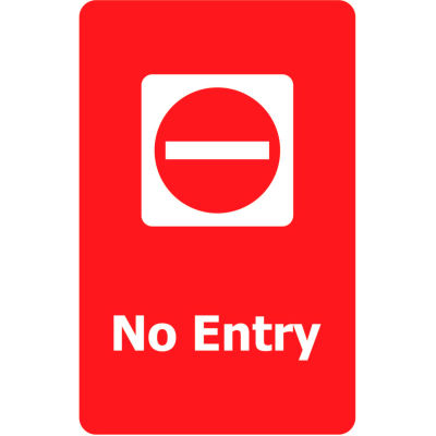 Tensabarrier Acrylic Sign - No Entry 7X11" Red