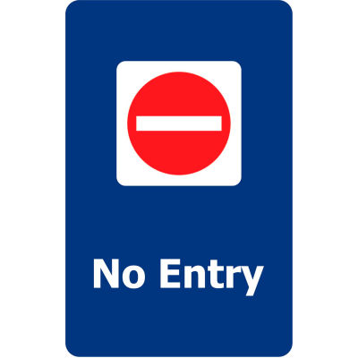 Tensabarrier Blue 7"x11" 1/4" Classic Acrylic Sign - No Entry