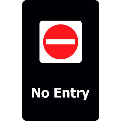 Tensabarrier 7"x11" 1/4" Classic Acrylic Sign, Black - "No Entry"