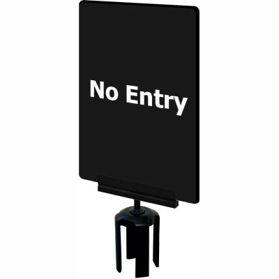 Tensabarrier 7"x11" 1/4" Thick Acrylic Sign, Black - "No Entry"