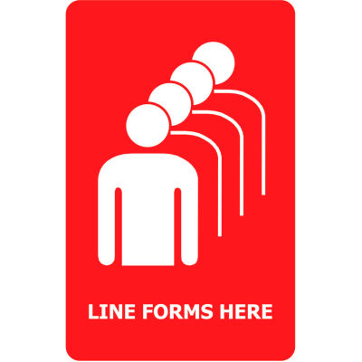 Tensabarrier Acrylic Sign - Line Forms Here 7X11" Red