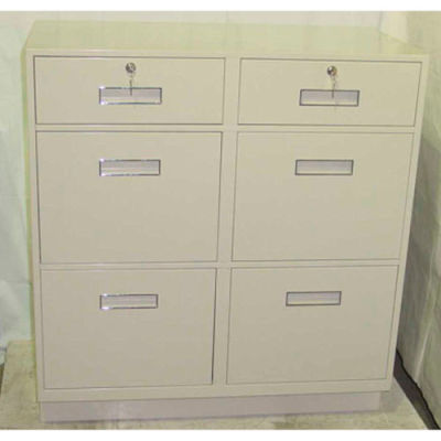 Fenco Teller Pedestal Cabinet 211-B - 2 Drawers 4 Legal Drawers 36"W x 19"D x 38-1/2"H Black