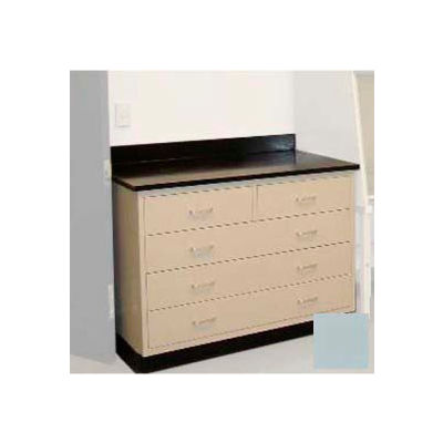 Lab Base Cabinet 35"W x 22-1/2"D x 35-3/4"H, 2 Drawers & 3 Full Width Drawers, Model Gray