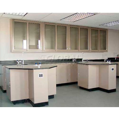 Lab Design Student Pod Bench 71"W X 71"D X 3'-3/4"H, Burgundy