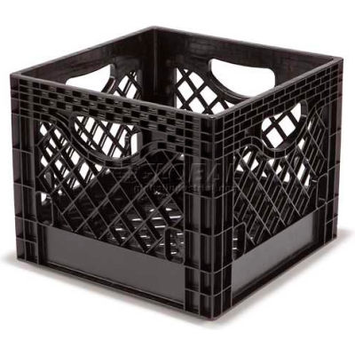 Dairy Milk Crate, 13"L X 13"W X 11"H, Black - Pkg Qty 12