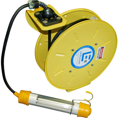 Lind Equipment LE9030163F1 30Ft 16/3 SJOW Cable Cord Reel W/ Flurescent Hand Lamp