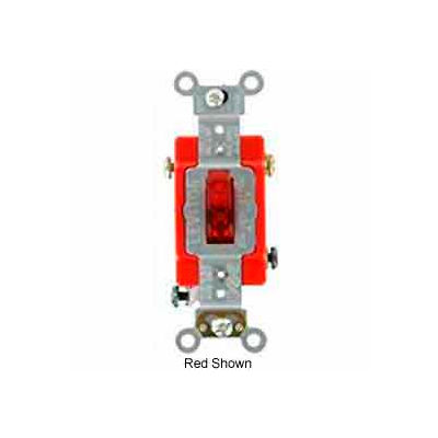 Leviton 1221-7pr 20a, 277v, Neutral Single-Pole Ac Quiet Switch, Red - Min Qty 9