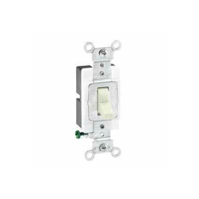Leviton 1221-Sw 20a, 120/277v, Single-Pole Ac Quiet Switch, Grounding, White - Min Qty 16