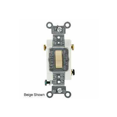 Leviton 1223-Si 20a, 120/277v, 3-Way Ac Quiet Switch, Ivory - Min Qty 15