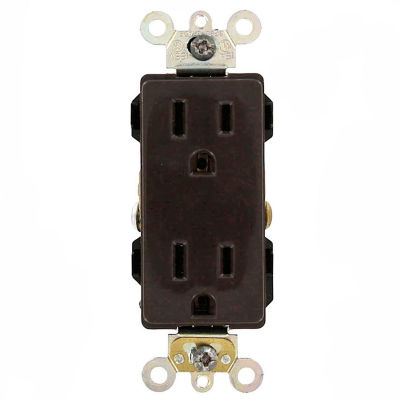 Leviton 16262 15a, 125v, Decora Plus Duplex Receptacle, Industrial Grade, Brown - Min Qty 17