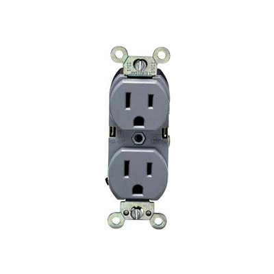 Leviton 5252-GY 15A, 125V, Duplex Receptacle, Gray