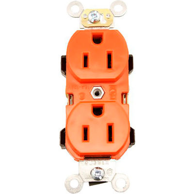 Leviton 5252-R Narrow Body Duplex Receptacle, Straight Blade, Red