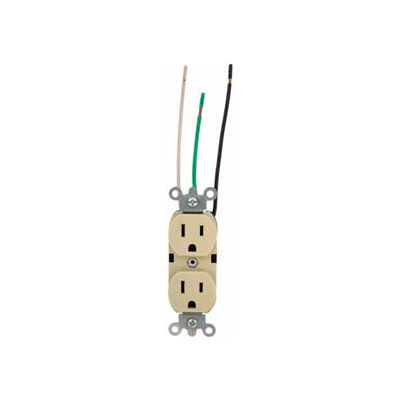 Leviton 5262-Li 15a, 125v, Duplex Receptacle, Grounding, Ivory - Min Qty 14