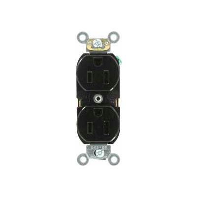 Leviton 5262-Se 15a, 125v, Duplex Receptacle, Self Grounding, Black - Min Qty 16