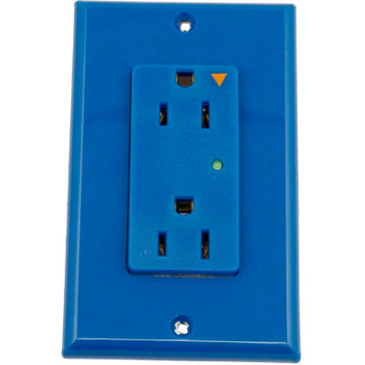Leviton 5280-Igb 15a 125v Decora Duplex Receptacle, Iso Ground, Blue - Min Qty 4