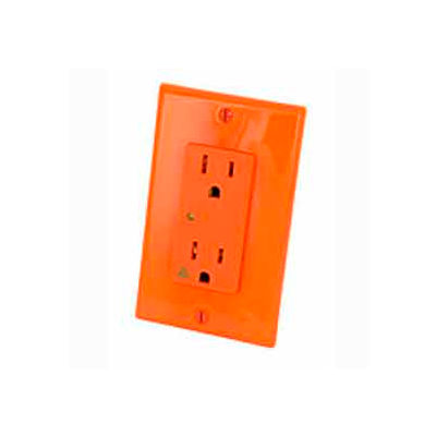 Leviton 5280-Igo 15a 125v Decora Duplex Receptacle, Iso Ground, Orange - Min Qty 4