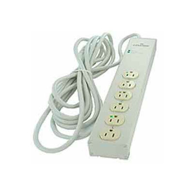 Leviton 5300-H15 15a Surge Strip, 6-Outlet, Hosp. Grade Components, 15-Ft Cord - Min Qty 2