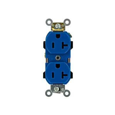 Leviton 5352-BU 20A, 125V, Duplex Receptacle, Blue