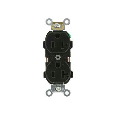 Leviton 5352-E 20A, 125V, Duplex Receptacle, Black