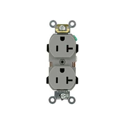 Leviton 5352-GY 20A, 125V, Duplex Receptacle, Gray