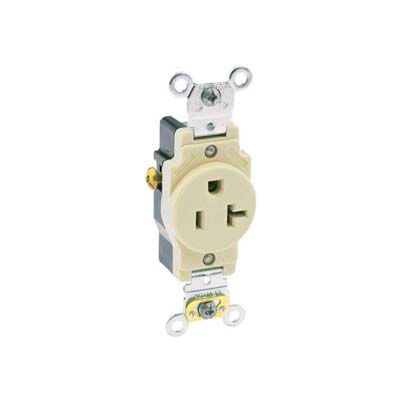 Leviton 5361 20a, 125v, Single Receptacle, Brown - Min Qty 15