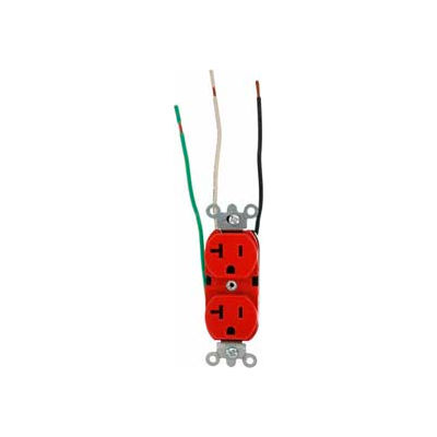 Leviton 5362-Lr 20a, 125v, Duplex Receptacle, Grounding, Red - Min Qty 12