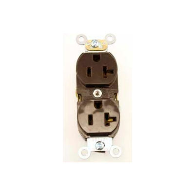 Leviton 5362-S Duplex Receptacle, Straight Blade, Brown