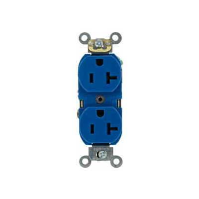 Leviton 5362-SBU 20A, 125V, Duplex Receptacle, Blue