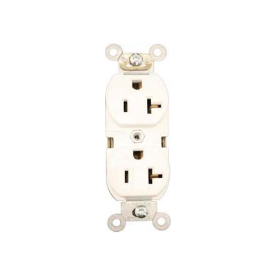 Leviton 5362-SW Duplex Receptacle, Straight Blade, Contractor Pack, White