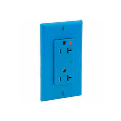Leviton 5380-Igb Decora Duplex Surge Suppressor Receptacle Iso Ground, 20a, Blue - Min Qty 4