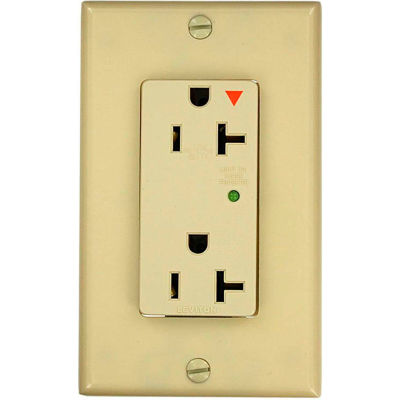 Leviton 5380-Igi Decora Duplex Surge Suppressor Receptacle Iso Ground 20a, Ivory - Min Qty 4