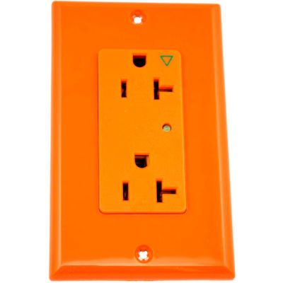 Leviton 5380-Igo Decora Duplex Surge Suppressor Receptacle Iso Ground 20a, Orange - Min Qty 4