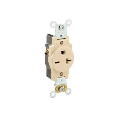 Leviton 5461-R 20a, 250v, Single Receptacle, Red - Min Qty 13