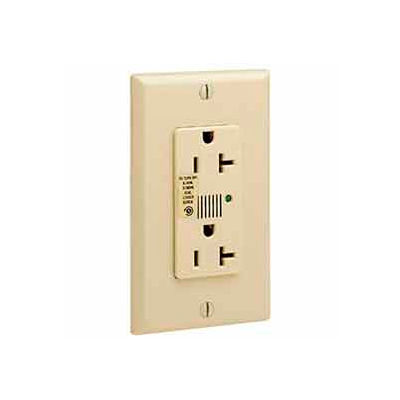 Leviton 7380-I Decora Surge Prot. Duplex Receptacle, Audible Alarm, 20a, Ivory - Min Qty 4