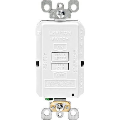 Leviton GFRBF-W SmartlockPro, Blank Face w/Indicator Light, 20A, Self Testing, White