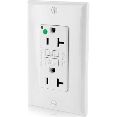 gfci receptacle leviton fault gfnt2 recpt hgw smartlockpro 20a hgi receptacles wallplate globalindustrial circuit interrupter